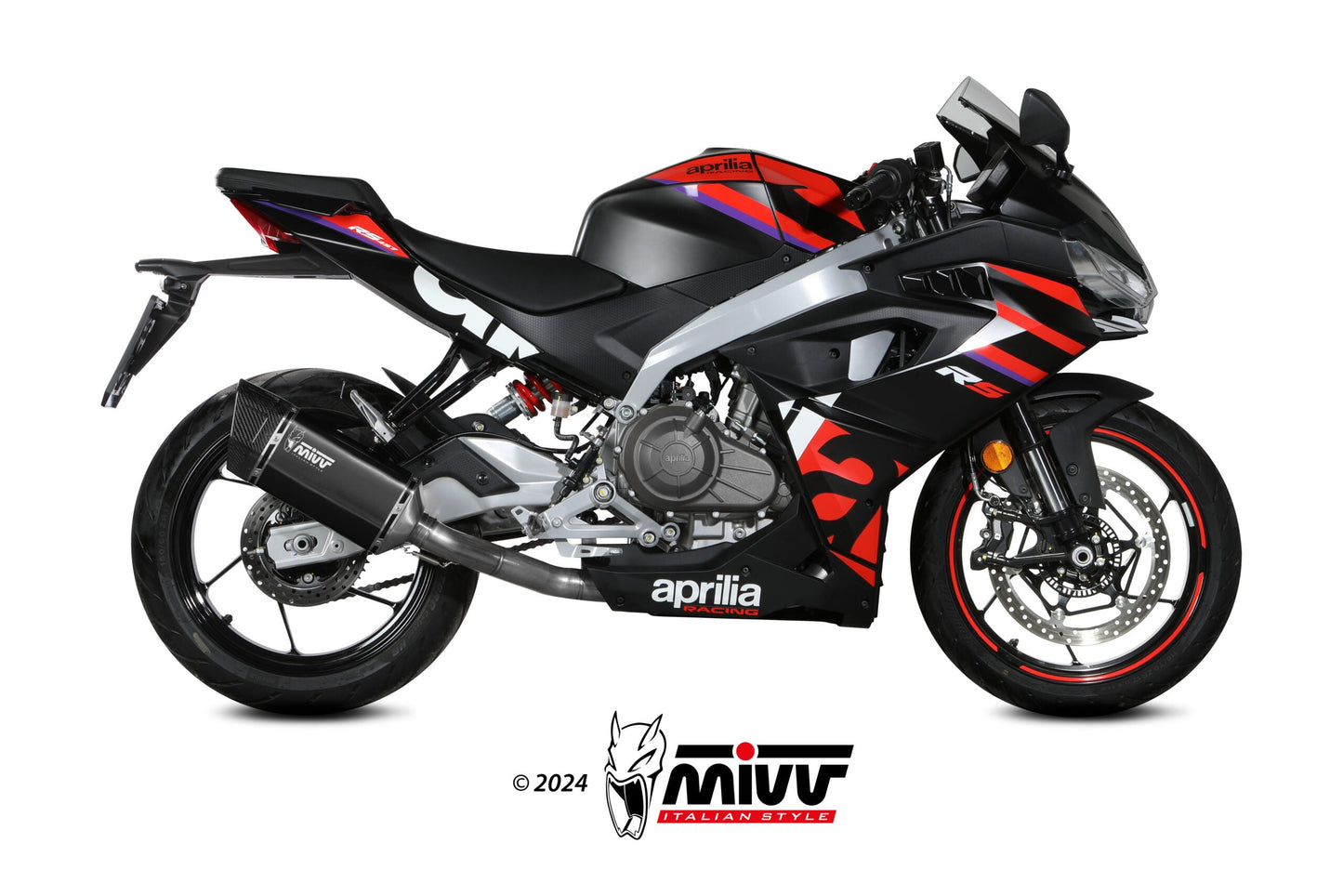 MIVV A.021 Aprilia RS457 (2024+) Full System High Exhaust "SR-1" (black; approved) – Accessories in the 2WheelsHero Motorcycle Aftermarket Accessories and Parts Online Shop