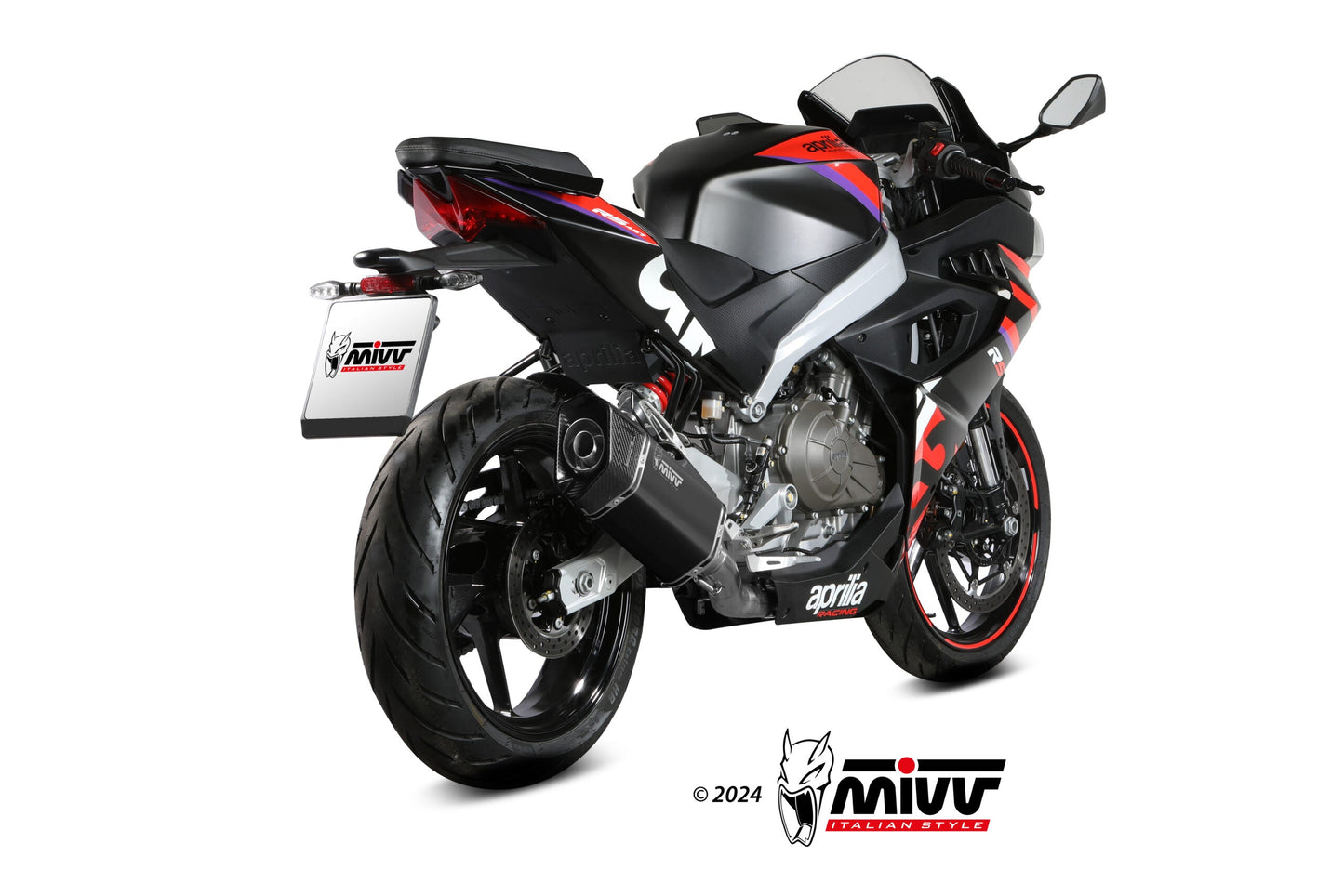 MIVV A.021 Aprilia RS457 (2024+) Full System High Exhaust "SR-1" (black; approved) – Accessories in the 2WheelsHero Motorcycle Aftermarket Accessories and Parts Online Shop