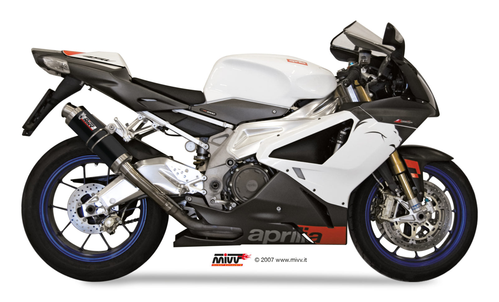 MIVV A.004 Aprilia RSV 1000 (04/08) Dual Slip-on Exhaust "GP" (black;not approved) – Accessories in the 2WheelsHero Motorcycle Aftermarket Accessories and Parts Online Shop
