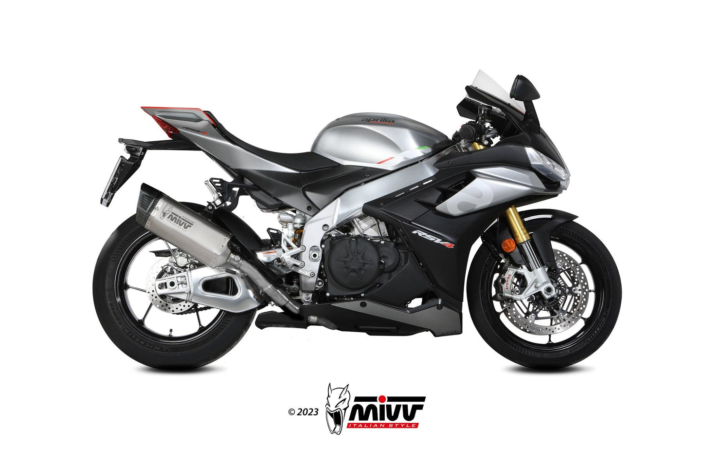 MIVV A.015 Aprilia RSV4 (2021+) Slip-on Exhaust "SR-1" (titanium; approved) – Accessories in the 2WheelsHero Motorcycle Aftermarket Accessories and Parts Online Shop