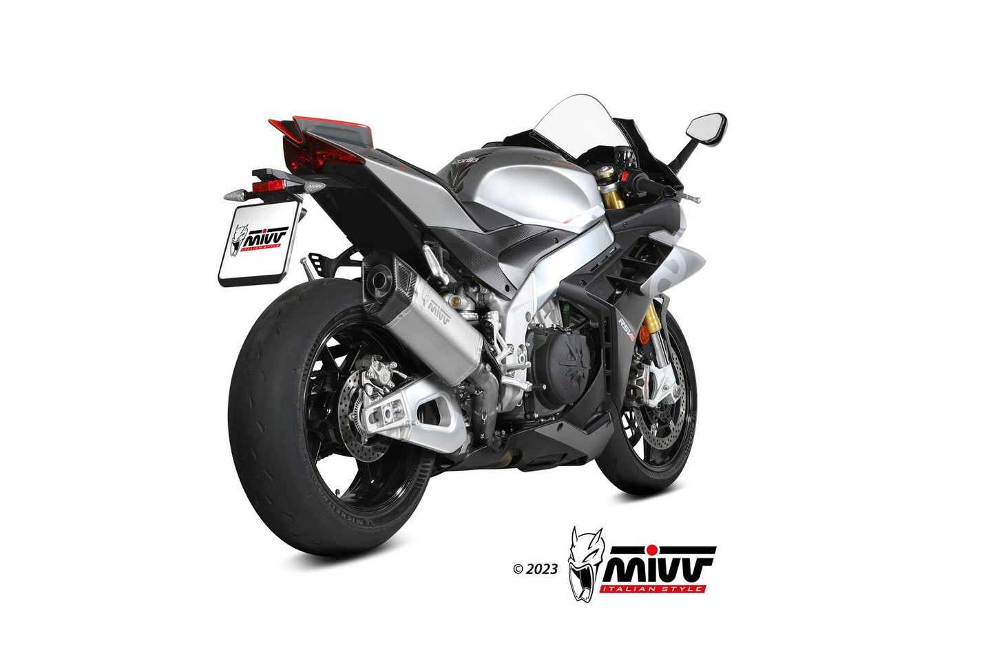 MIVV A.015 Aprilia RSV4 (2021+) Slip-on Exhaust "SR-1" (titanium; approved) – Accessories in the 2WheelsHero Motorcycle Aftermarket Accessories and Parts Online Shop