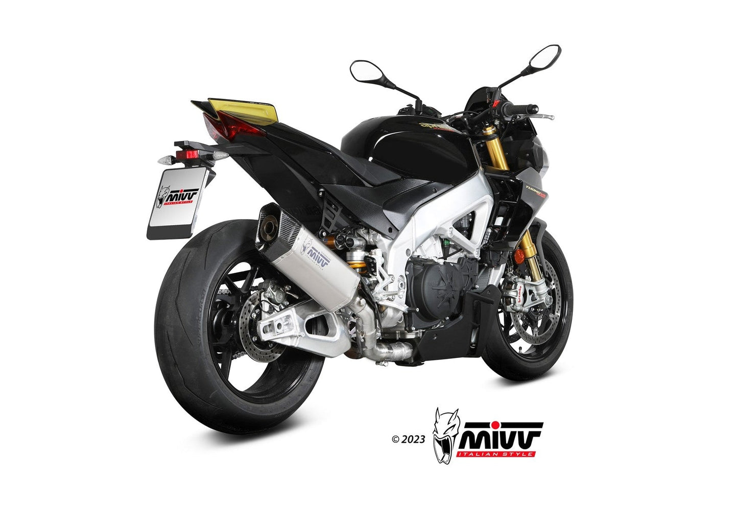 MIVV A.015 Aprilia Tuono V4 1100 (2021+) Slip-on Exhaust "SR-1" (titanium; approved) – Accessories in the 2WheelsHero Motorcycle Aftermarket Accessories and Parts Online Shop