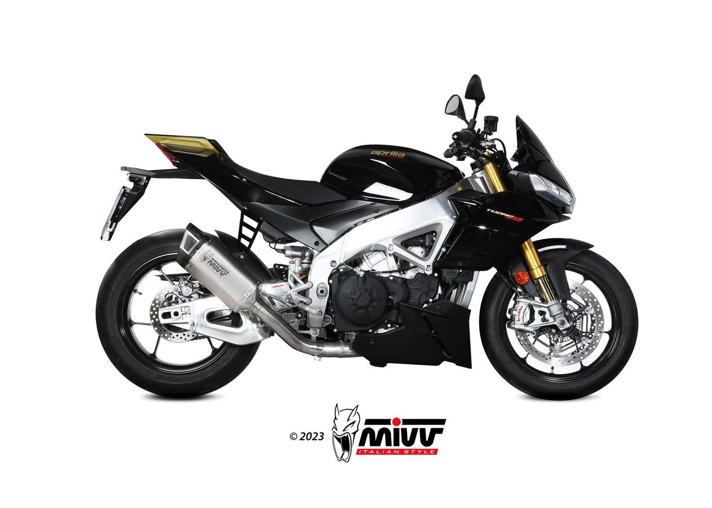 MIVV A.019 Aprilia Tuono V4 1100 (2021+) Slip-on Exhaust "SR-1" (titanium; not approved) – Accessories in the 2WheelsHero Motorcycle Aftermarket Accessories and Parts Online Shop