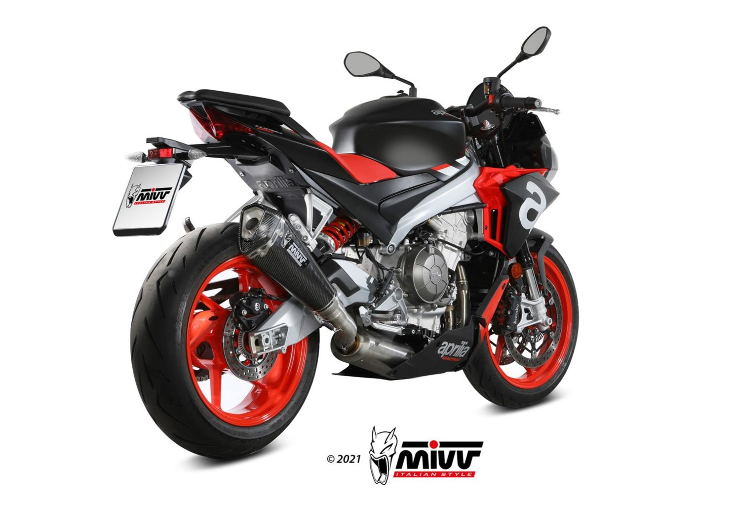 MIVV A.013 Aprilia Tuono660 (2021+) Full System Steel High Exhaust "Delta Race" (carbon; approved) – Accessories in the 2WheelsHero Motorcycle Aftermarket Accessories and Parts Online Shop