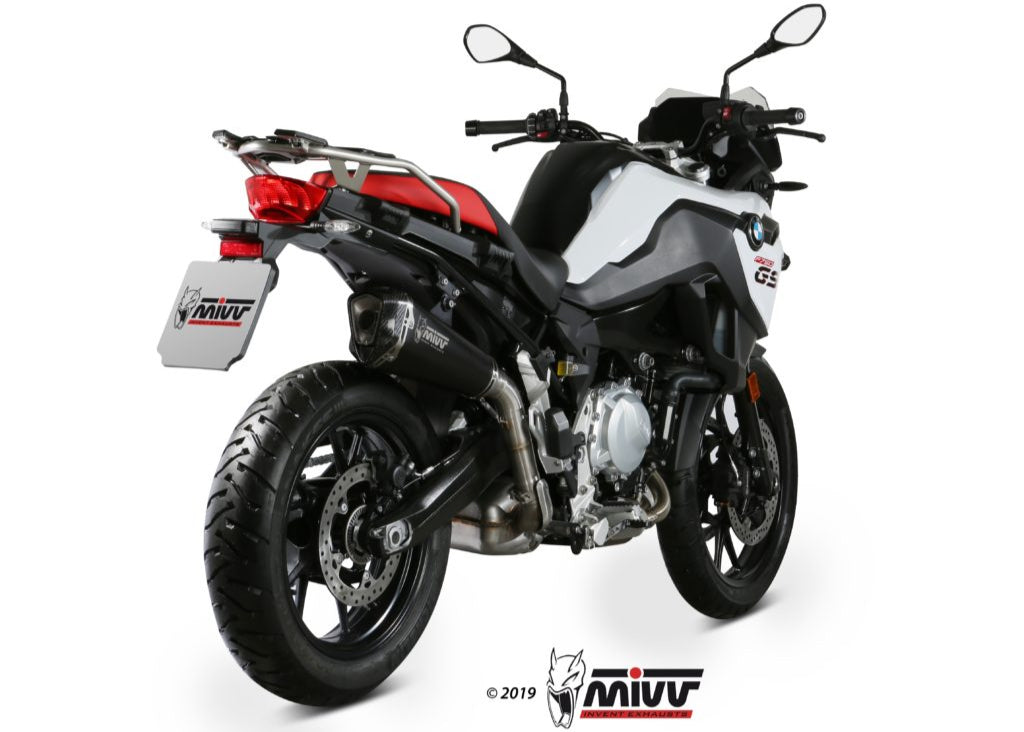MIVV B.033 BMW F 750 GS (2018+) Slip-on Exhaust "Delta Race" (black; approved) – Accessories in the 2WheelsHero Motorcycle Aftermarket Accessories and Parts Online Shop