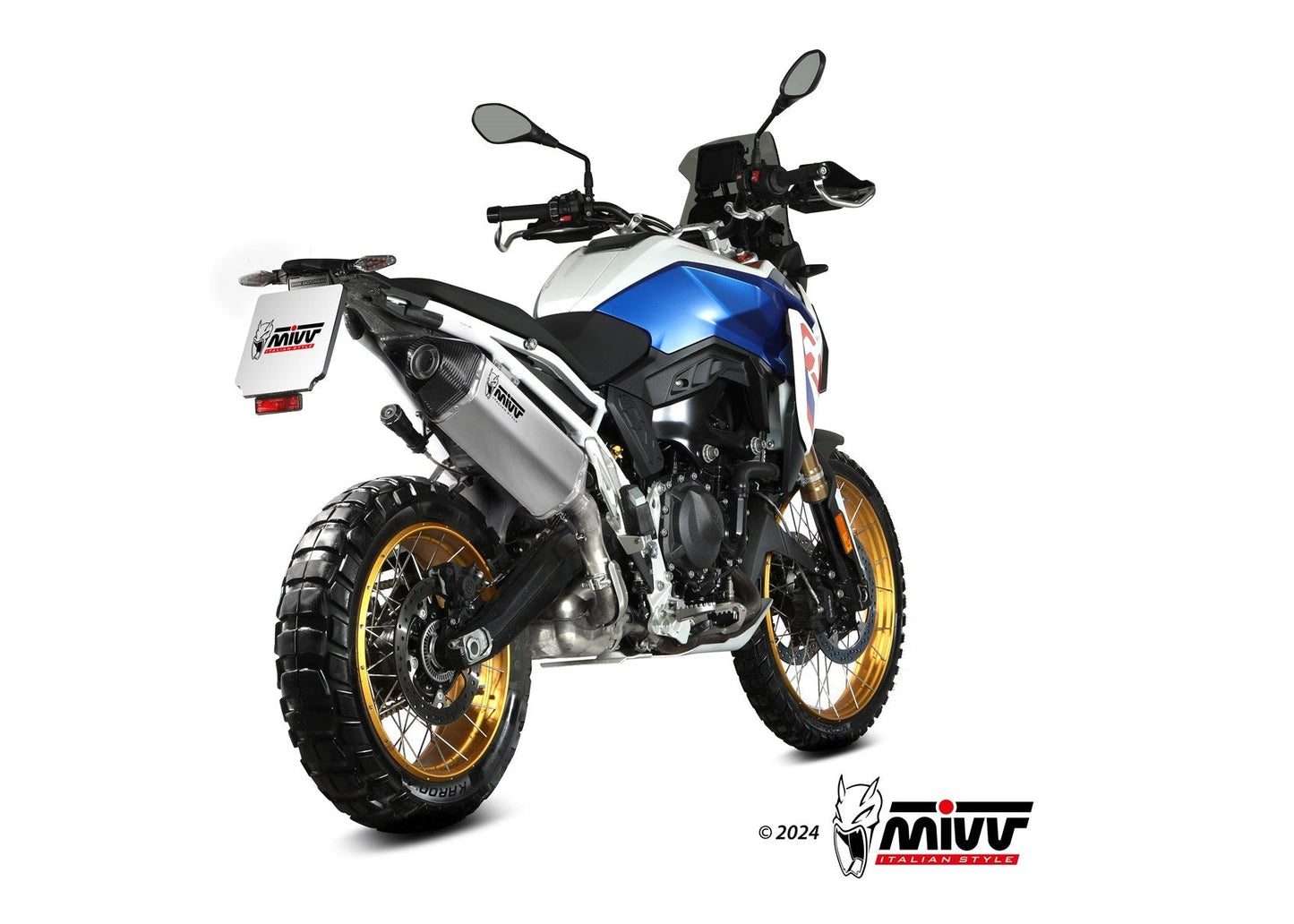 MIVV B.043 BMW F 900 GS (2024+) Slip-on Exhaust "Speed Edge" (stainless steel; approved) – Accessories in the 2WheelsHero Motorcycle Aftermarket Accessories and Parts Online Shop