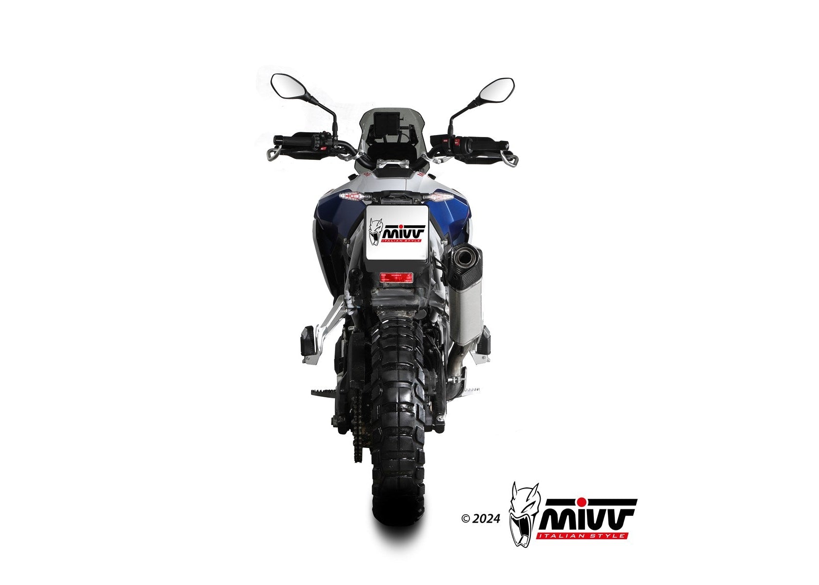 MIVV B.043 BMW F 900 GS (2024+) Slip-on Exhaust "Speed Edge" (stainless steel; approved) – Accessories in the 2WheelsHero Motorcycle Aftermarket Accessories and Parts Online Shop