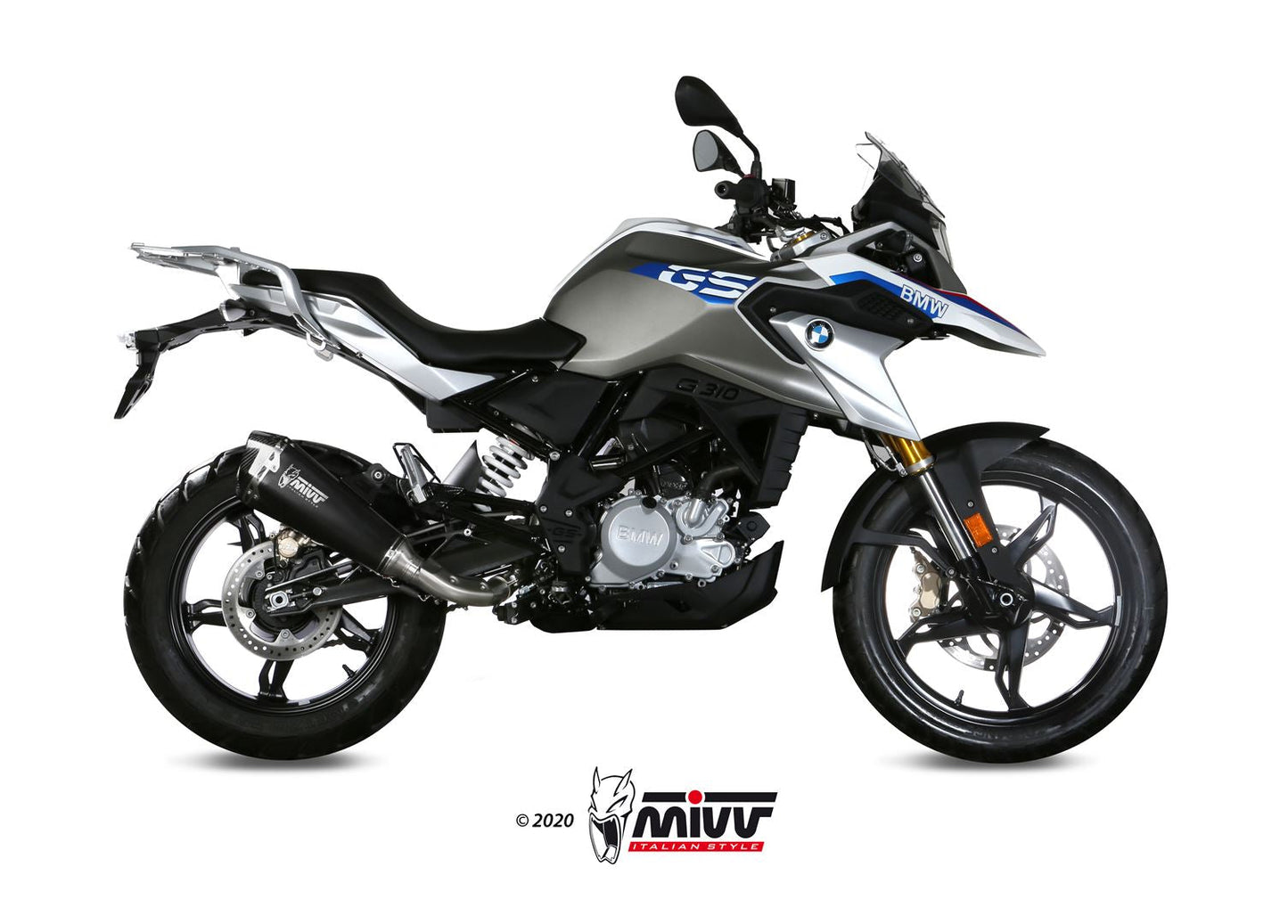 MIVV B.035 BMW G 310 GS (2017+) Full System Exhaust "Delta Race" (black; approved) – Accessories in the 2WheelsHero Motorcycle Aftermarket Accessories and Parts Online Shop