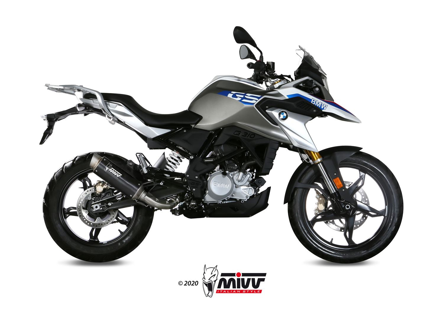 MIVV B.035 BMW G 310 GS (2017+) Full System Exhaust "GP Pro" (black; approved) – Accessories in the 2WheelsHero Motorcycle Aftermarket Accessories and Parts Online Shop
