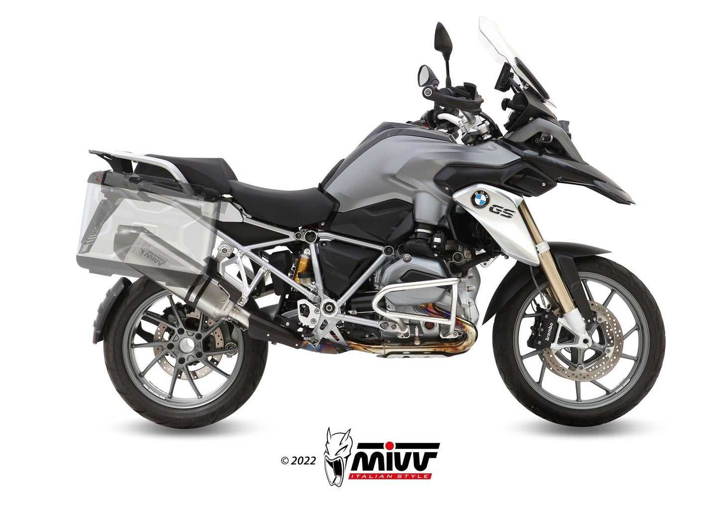 MIVV B.016 BMW R 1200 GS / Adventure (13 / 18) Slip-on Exhaust "Speed Edge" (titanium +carbon cap; approved) – Accessories in the 2WheelsHero Motorcycle Aftermarket Accessories and Parts Online Shop