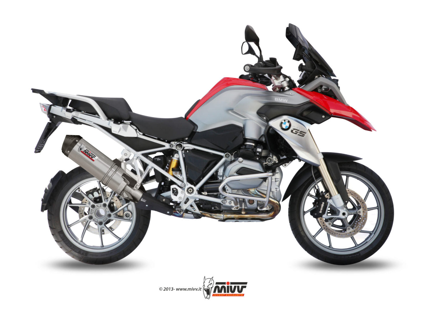 MIVV B.016 BMW R 1200 GS / Adventure (13 / 18) Slip-on Exhaust "Oval" (titanium +carbon cap; approved) – Accessories in the 2WheelsHero Motorcycle Aftermarket Accessories and Parts Online Shop