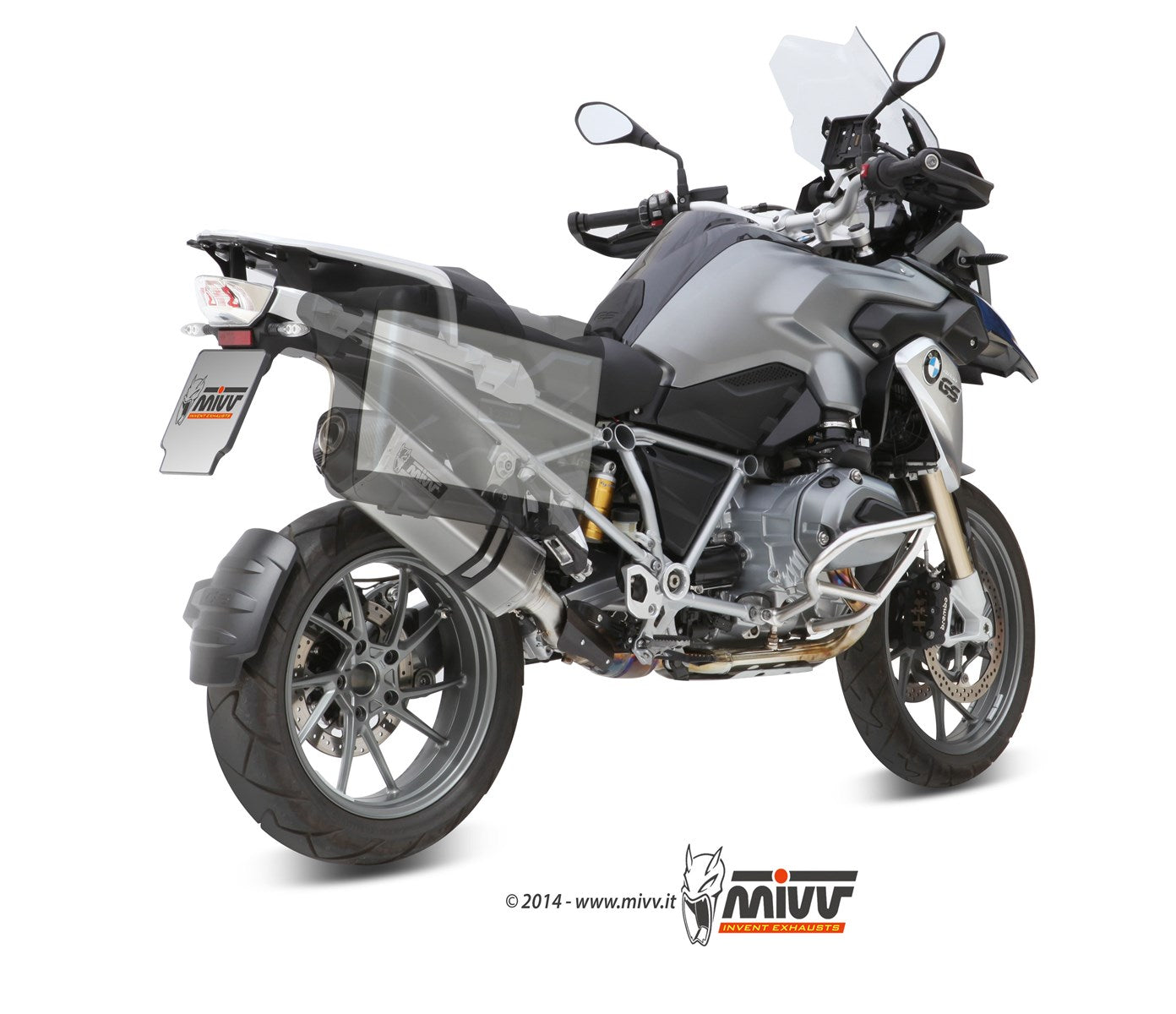 MIVV B.016 BMW R 1200 GS / Adventure (13 / 18) Slip-on Exhaust "Speed Edge" (stainless steel; approved) – Accessories in the 2WheelsHero Motorcycle Aftermarket Accessories and Parts Online Shop