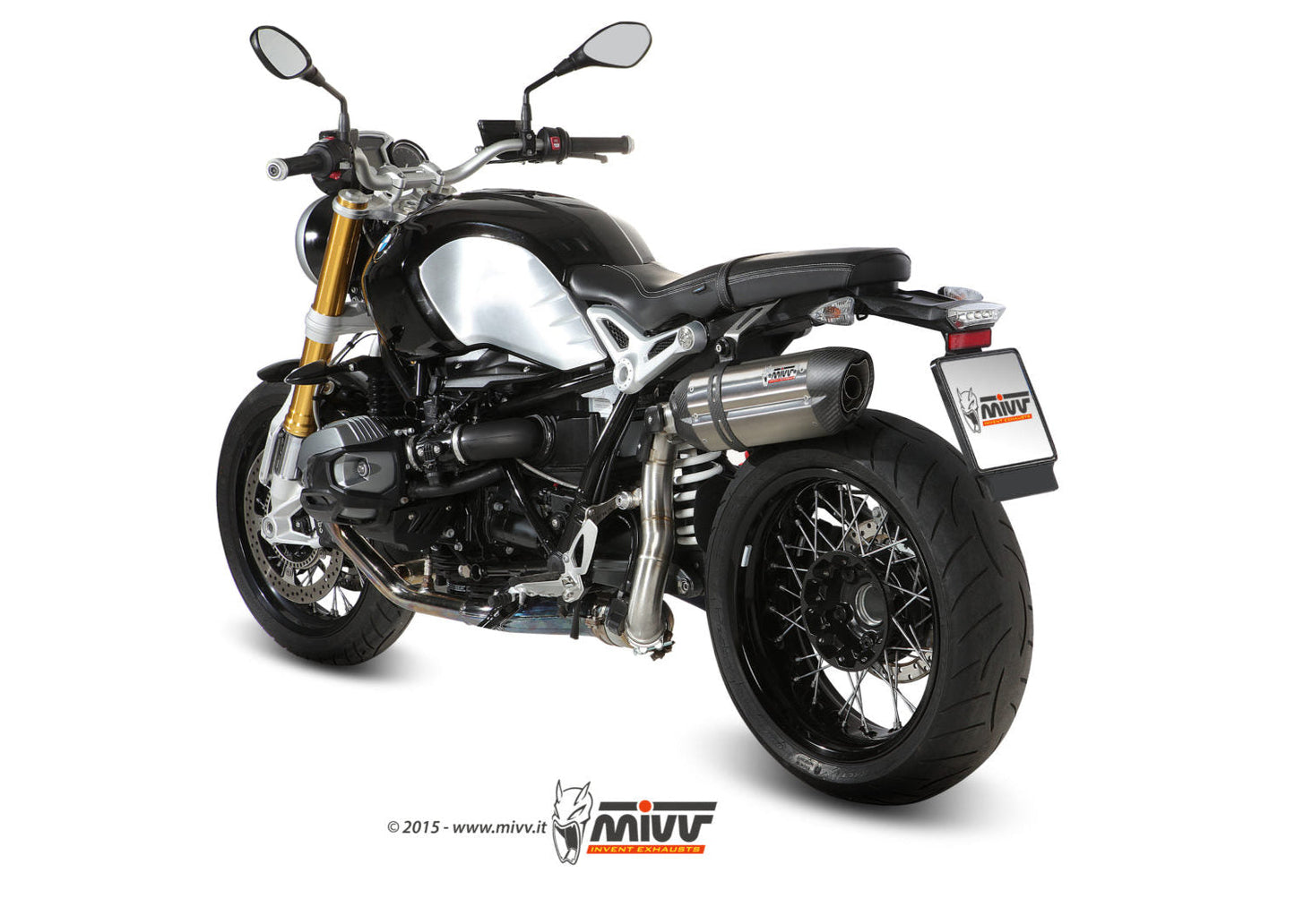 MIVV B.022 BMW R Nine T (14 / 20) Slip-on High Exhaust "Suono" (stainless steel; approved) – Accessories in the 2WheelsHero Motorcycle Aftermarket Accessories and Parts Online Shop