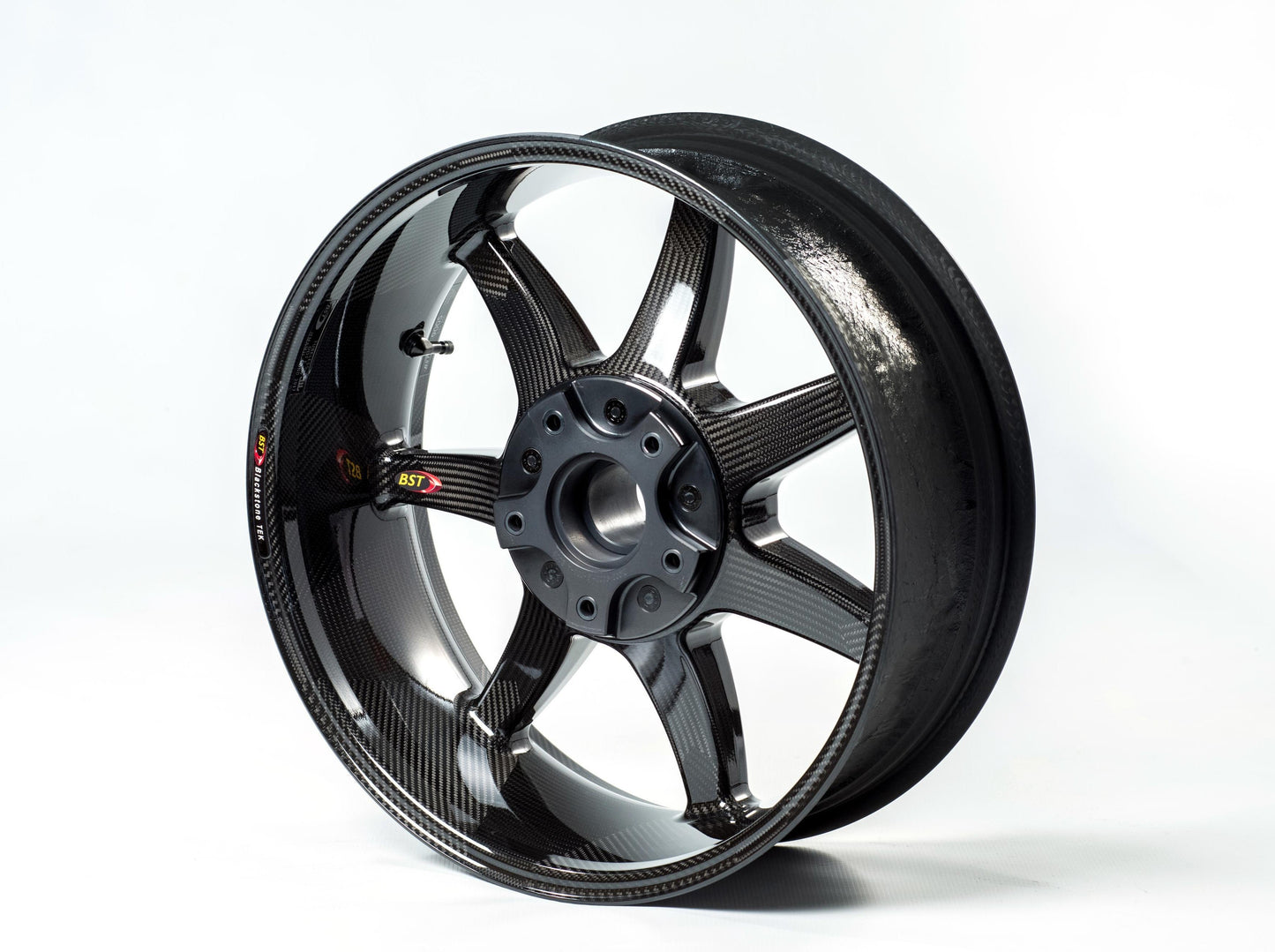 BST Honda VFR1200F Carbon Wheels Set "Panther TEK" (front & conventional rear, 7 straight spokes, black hubs)