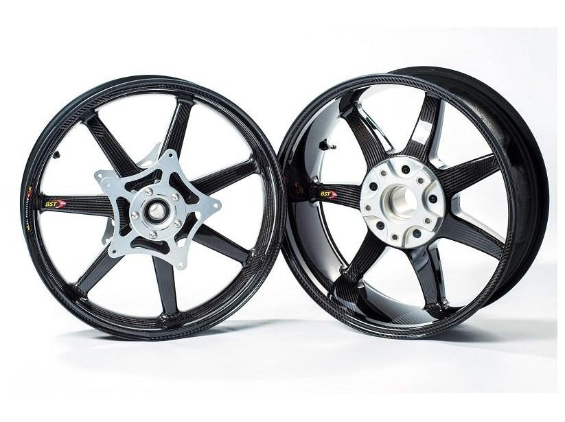 BST Honda VFR1200F Carbon Wheels Set "Panther TEK" (front & conventional rear, 7 straight spokes, silver hubs)