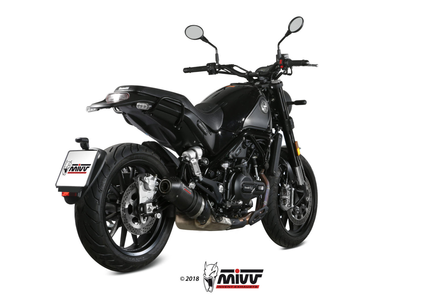 MIVV E.002 Benelli Leoncino 500 (2017+) Slip-on Exhaust "Oval" (carbon + cap; approved) – Accessories in the 2WheelsHero Motorcycle Aftermarket Accessories and Parts Online Shop