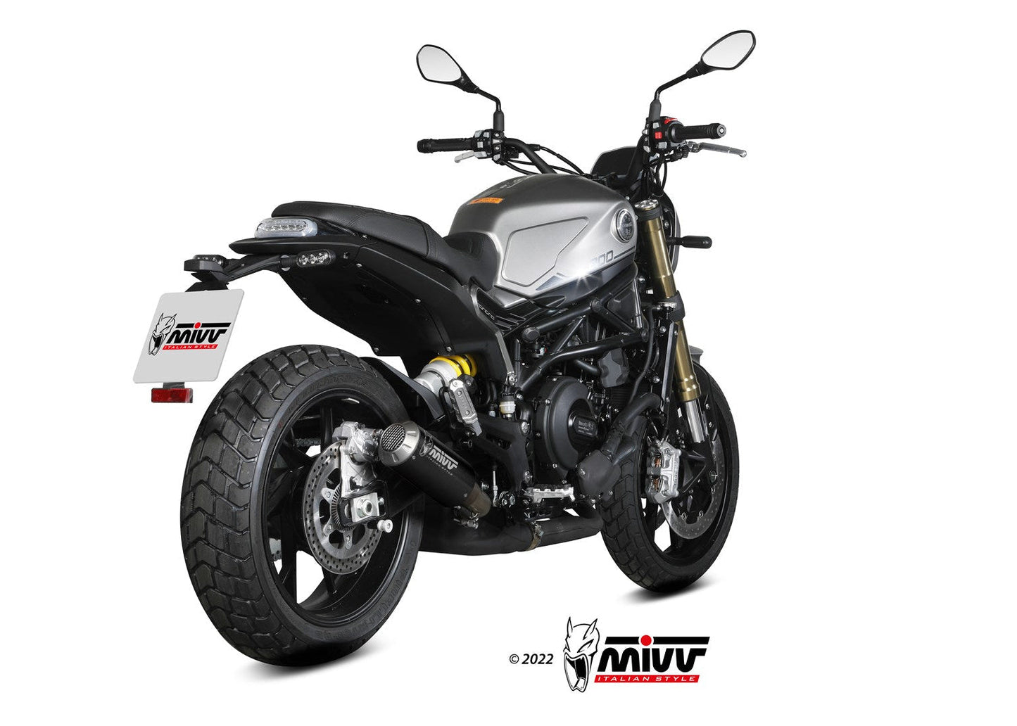 MIVV E.008 Benelli Leoncino 800 (2022+) Slip-on Exhaust "MK3" (black; not approved) – Accessories in the 2WheelsHero Motorcycle Aftermarket Accessories and Parts Online Shop