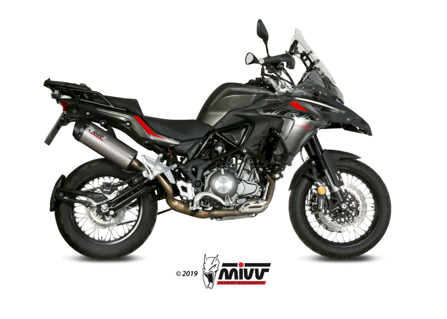 MIVV E.004 Benelli TRK 502X (2018+) Slip-on Exhaust "Oval" (titanium + carbon cap; approved) – Accessories in the 2WheelsHero Motorcycle Aftermarket Accessories and Parts Online Shop