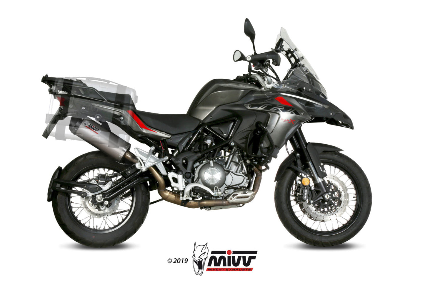 MIVV E.004 Benelli TRK 502X (2018+) Slip-on Exhaust "Oval" (titanium + carbon cap; approved) – Accessories in the 2WheelsHero Motorcycle Aftermarket Accessories and Parts Online Shop
