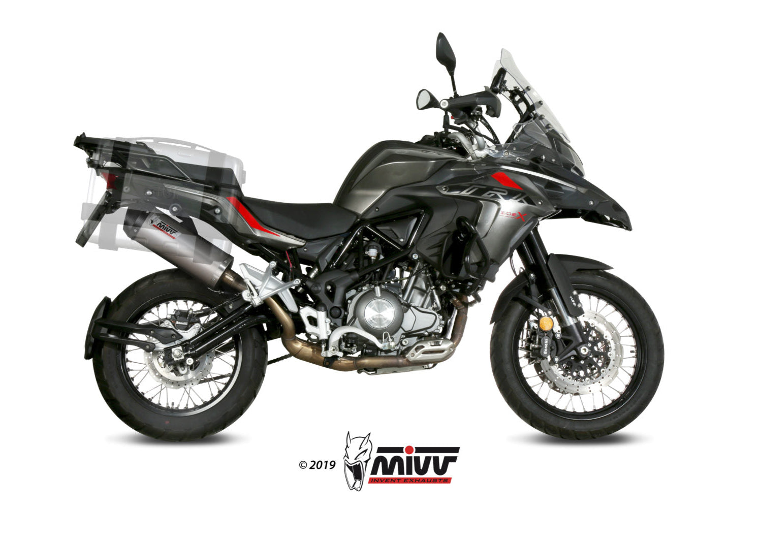 MIVV E.004 Benelli TRK 502X (2018+) Slip-on Exhaust "Oval" (titanium + carbon cap; approved) – Accessories in the 2WheelsHero Motorcycle Aftermarket Accessories and Parts Online Shop