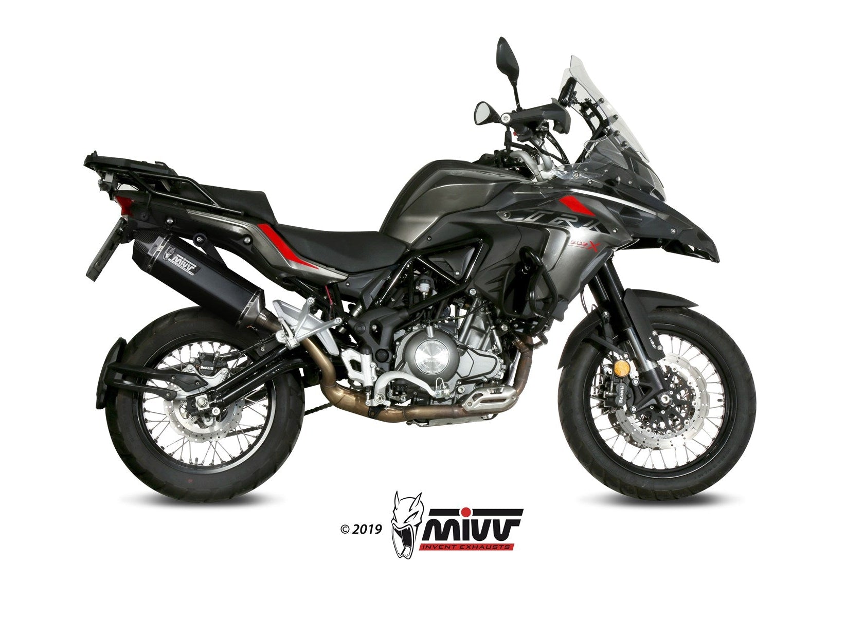 MIVV E.004 Benelli TRK 502X (2018+) Slip-on Exhaust "Speed Edge" (black; approved) – Accessories in the 2WheelsHero Motorcycle Aftermarket Accessories and Parts Online Shop