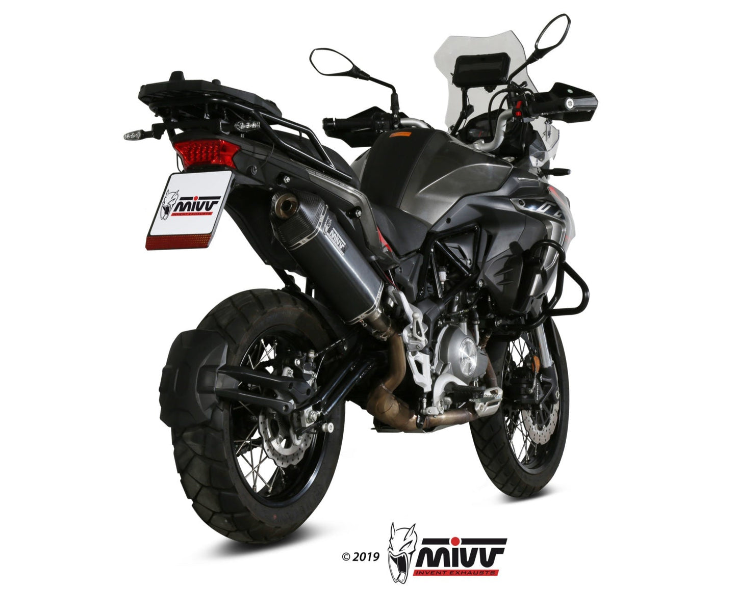 MIVV E.004 Benelli TRK 502X (2018+) Slip-on Exhaust "Speed Edge" (black; approved) – Accessories in the 2WheelsHero Motorcycle Aftermarket Accessories and Parts Online Shop