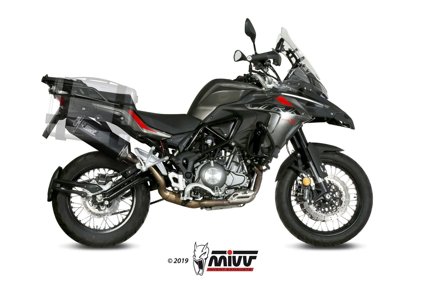 MIVV E.004 Benelli TRK 502X (2018+) Slip-on Exhaust "Speed Edge" (black; approved) – Accessories in the 2WheelsHero Motorcycle Aftermarket Accessories and Parts Online Shop