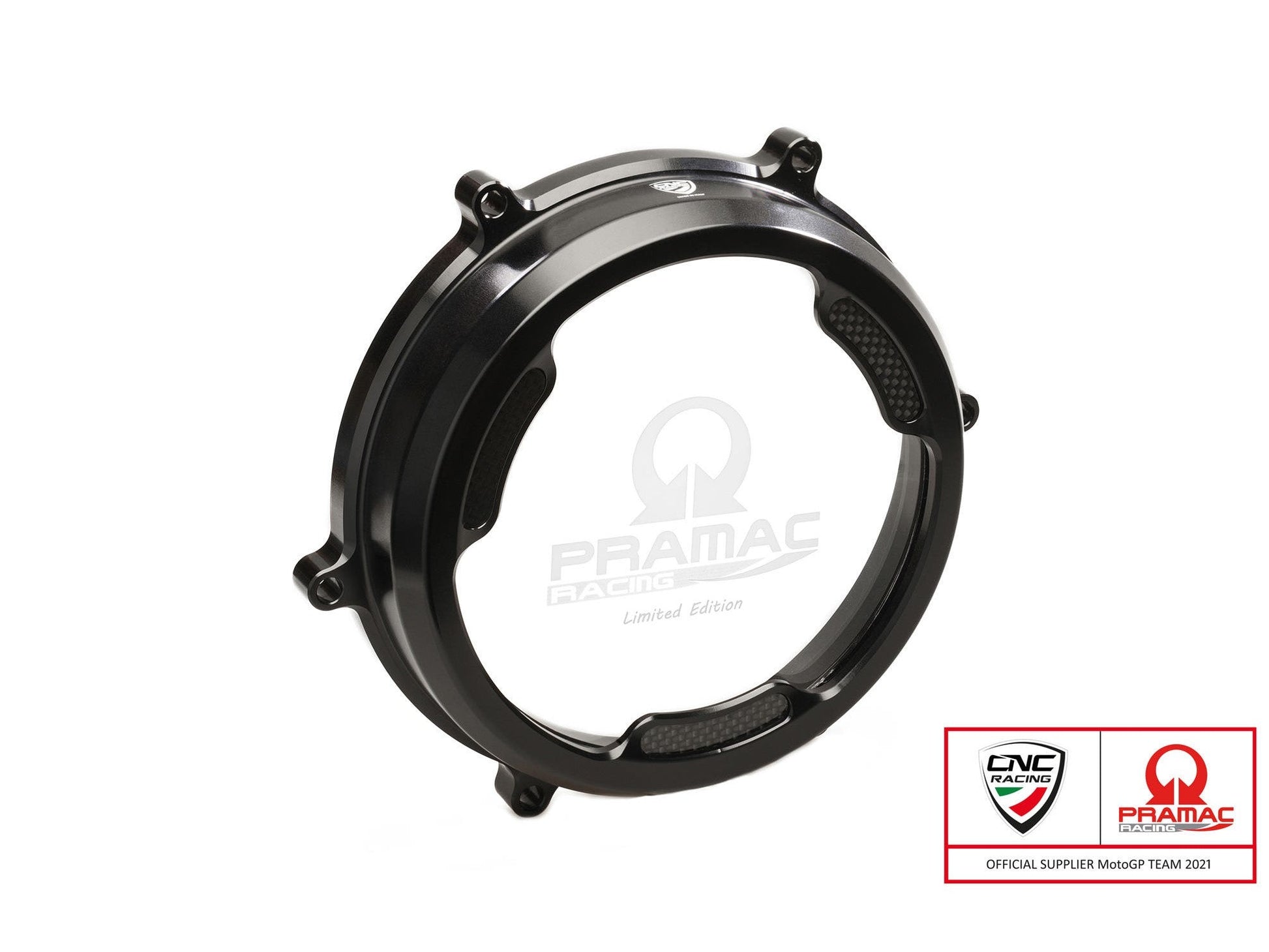CA201PR - CNC RACING Ducati Panigale (12/19) Clear Clutch Cover (with carbon inlay; Pramac edition) – Accessories in the Factory Racing Motorcycle Aftermarket Accessories and Parts Online Shop