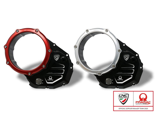 CA504PR - CNC RACING Ducati DesertX / Monster / Multistrada Oil Bath Clear Clutch Cover (Pramac edition) – Accessories in the Factory Racing Motorcycle Aftermarket Accessories and Parts Online Shop