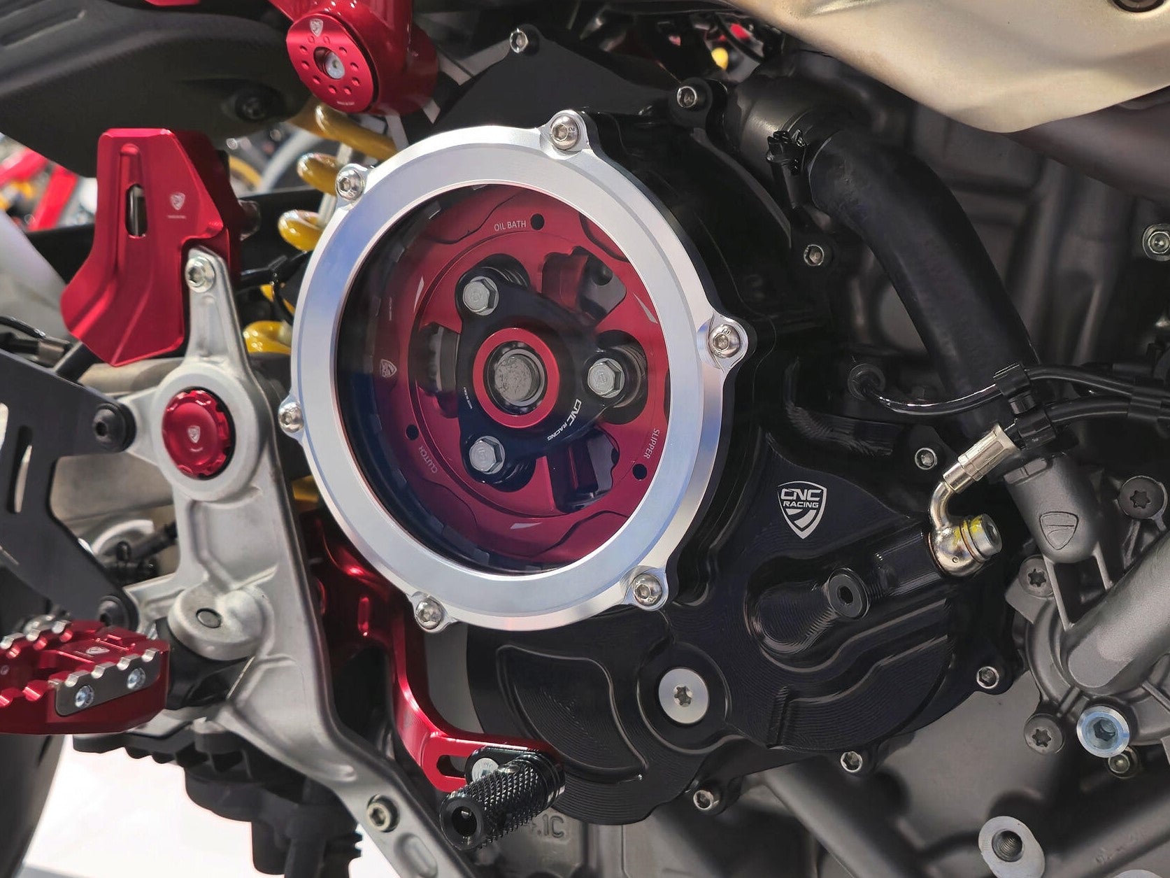 CNC RACING CA510 Ducati Hypermotard 698 Mono (2024+) Oil Bath Clear Clutch Cover – Accessories in the Factory Racing Motorcycle Aftermarket Accessories and Parts Online Shop