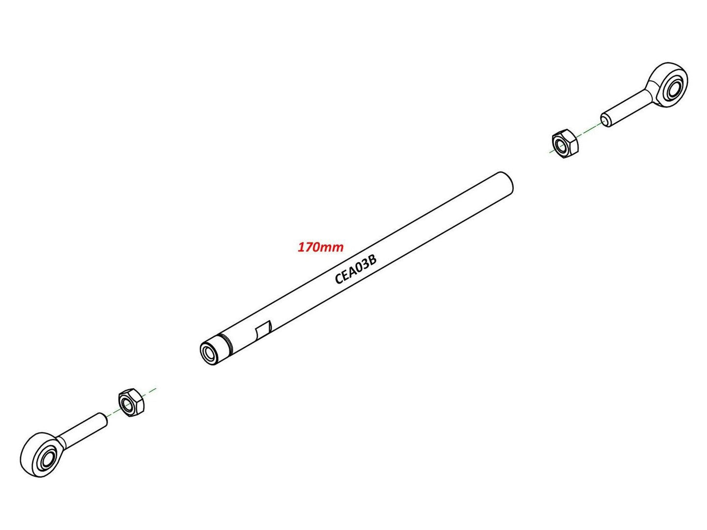 CEA03 - CNC RACING Gear Shift Rod (170 mm)