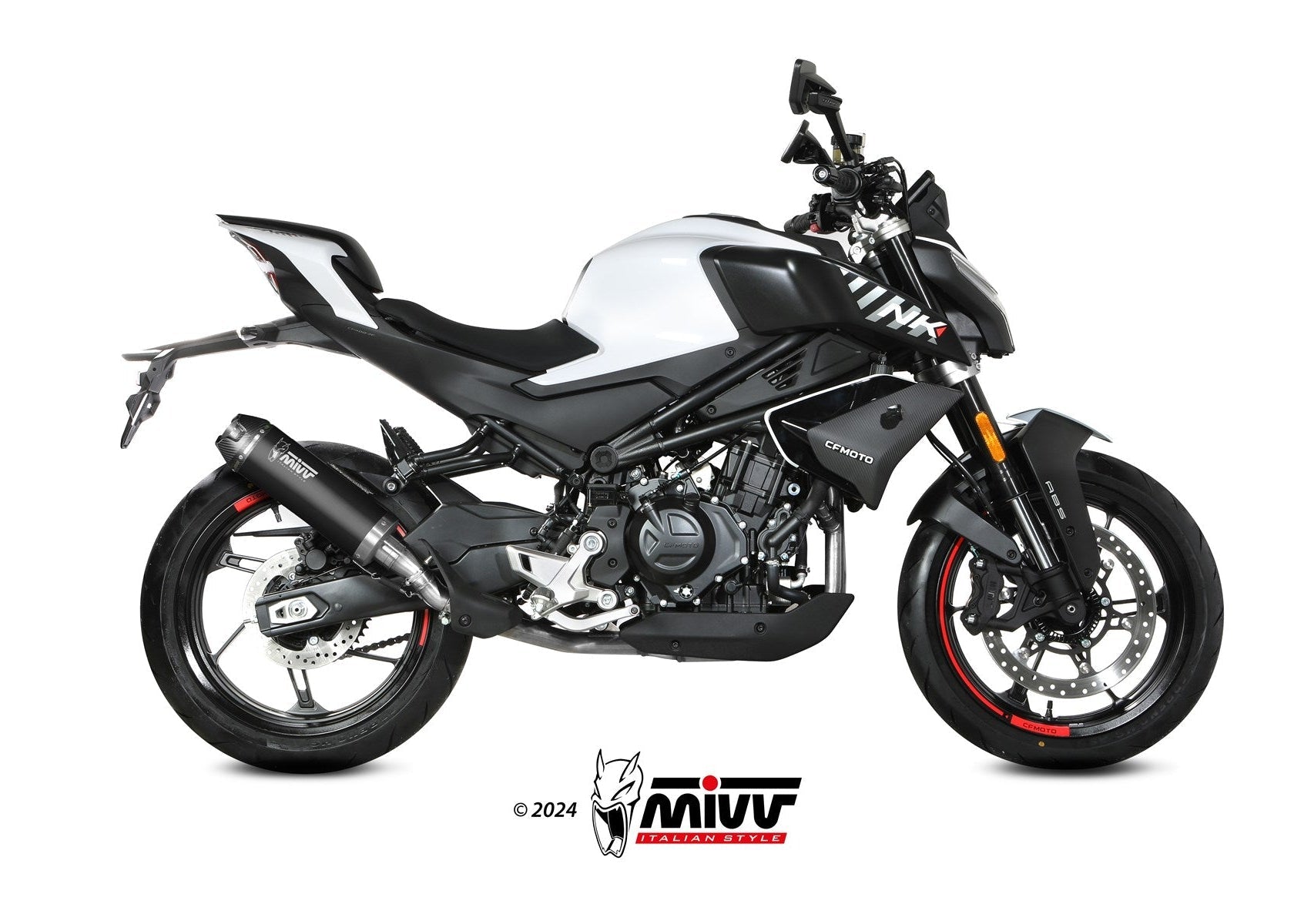 MIVV CF.004 CF MOTO 450NK ( 2023+ ) Slip-on Exhaust "AK-1" (black + carbon cap; approved) – Accessories in the 2WheelsHero Motorcycle Aftermarket Accessories and Parts Online Shop