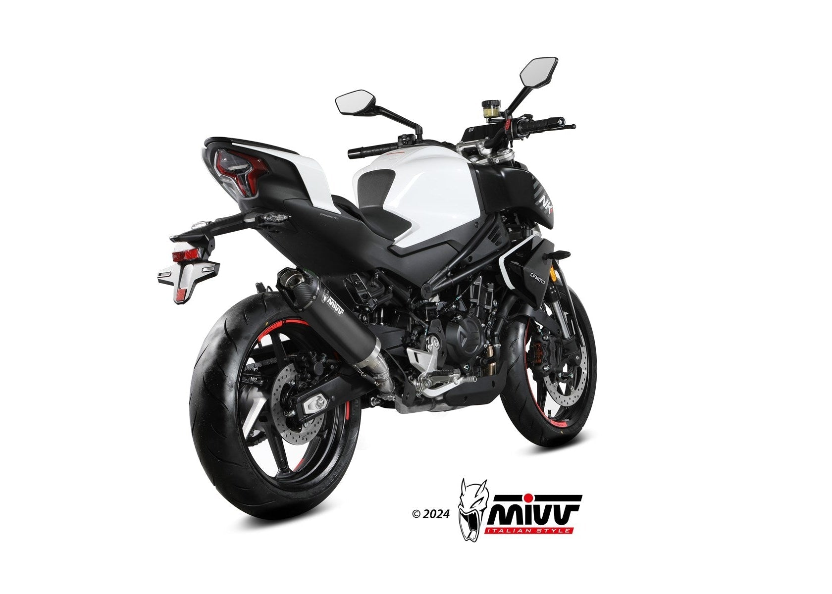 MIVV CF.004 CF MOTO 450NK ( 2023+ ) Slip-on Exhaust "AK-1" (black + carbon cap; approved) – Accessories in the 2WheelsHero Motorcycle Aftermarket Accessories and Parts Online Shop
