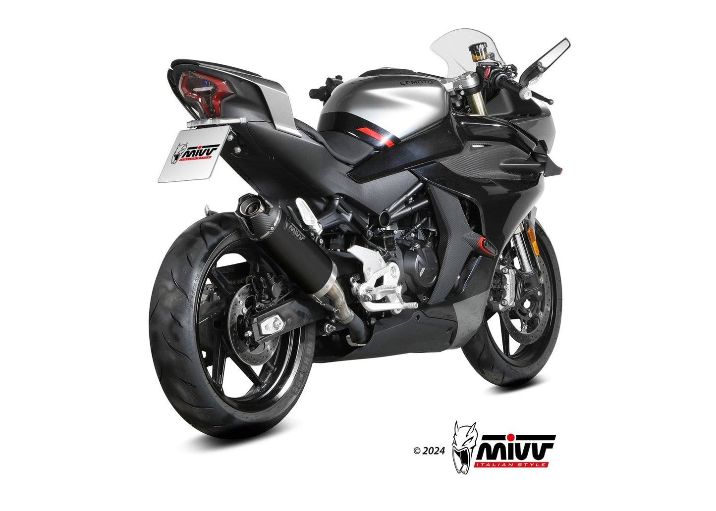 MIVV CF.008 CF MOTO 450SR ( 2023+ ) Slip-on Exhaust "AK-1" (black + carbon cap; approved) – Accessories in the 2WheelsHero Motorcycle Aftermarket Accessories and Parts Online Shop