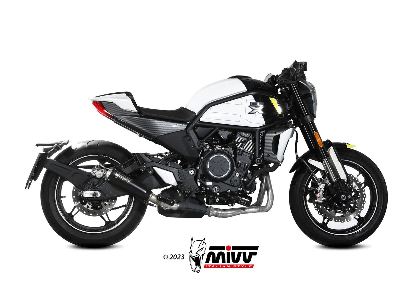 MIVV CF.003 CF MOTO 700CL-X ( 2023+ ) Slip-on Exhaust "X-M1" (black; approved) – Accessories in the 2WheelsHero Motorcycle Aftermarket Accessories and Parts Online Shop