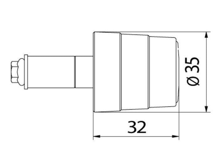 CM238S - CNC RACING MV Agusta Handlebar End Weights "Gear" (bi-color; including CM011 adapter)