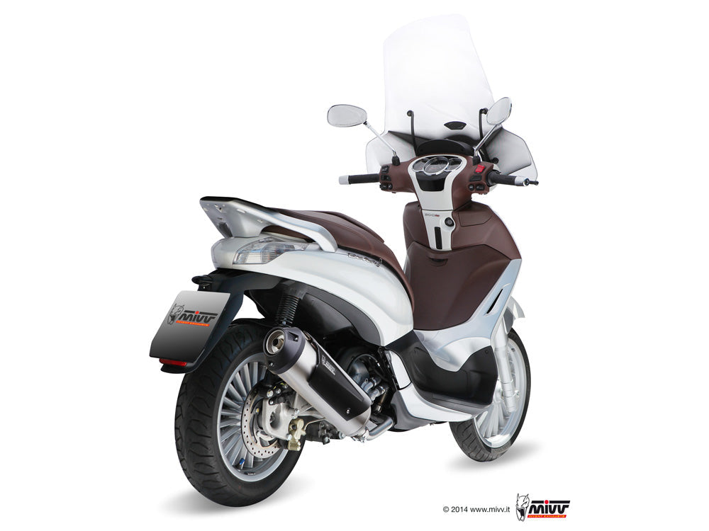MIVV C.PG.0013 PIAGGIO BEVERLY 125 / 300 ( 2010 / 13 ) Full System(Kat) Exhaust "Urban" (stainless steel; approved) – Accessories in the 2WheelsHero Motorcycle Aftermarket Accessories and Parts Online Shop