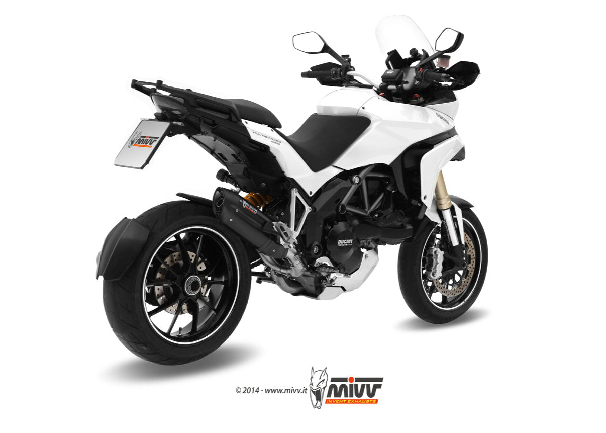 MIVV D.027 Ducati Multistrada 1200 (10/14) Slip-on Exhaust "Suono" (black; approved) – Accessories in the 2WheelsHero Motorcycle Aftermarket Accessories and Parts Online Shop
