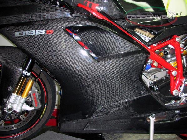 CARBONVANI Ducati Superbike 1098 / 1198 / 848 Carbon Side Fairing Panel (SBK version; left)
