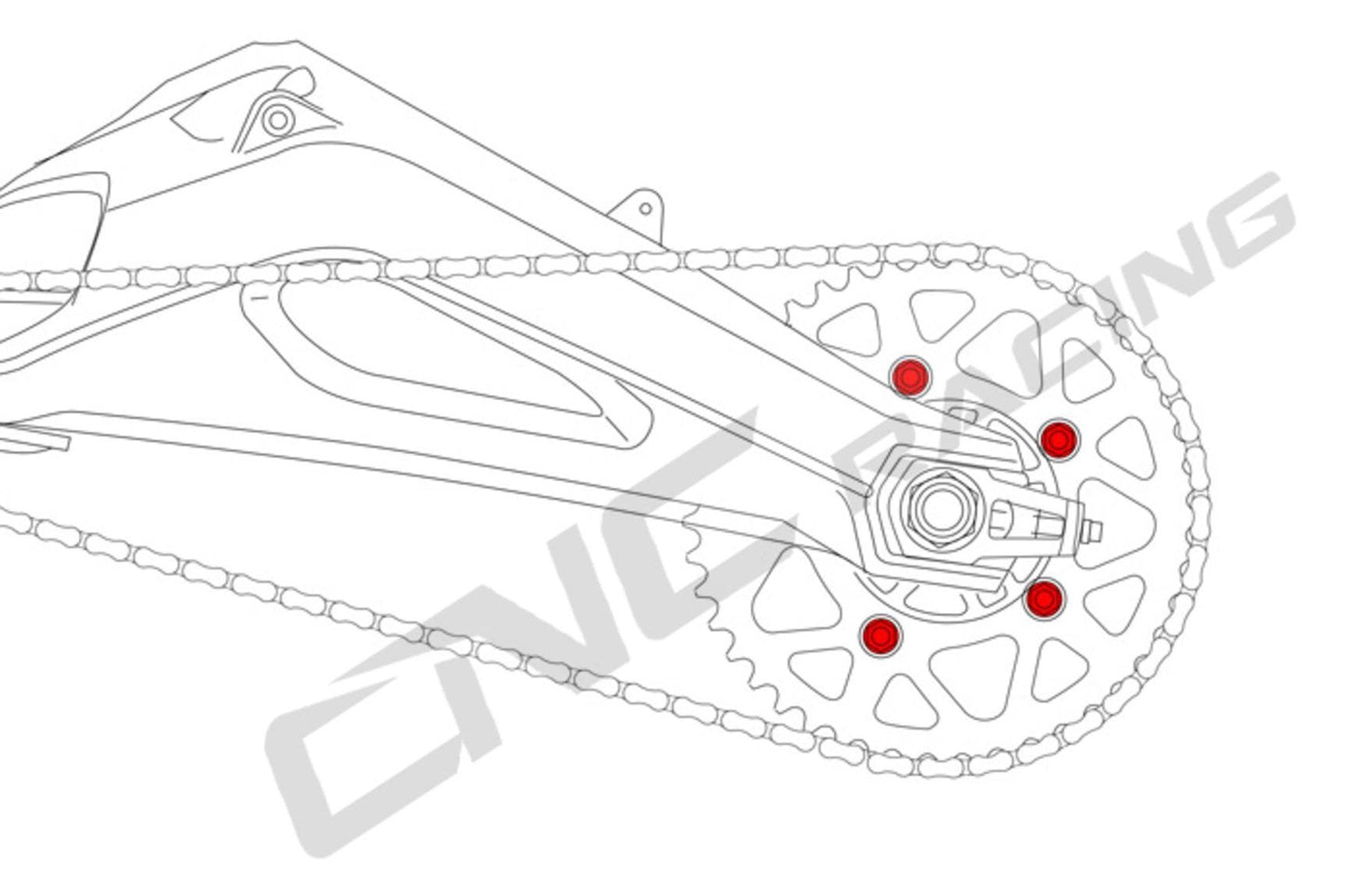 DA383 - CNC RACING Aprilia Rear Sprocket Nuts (M10x1.25)