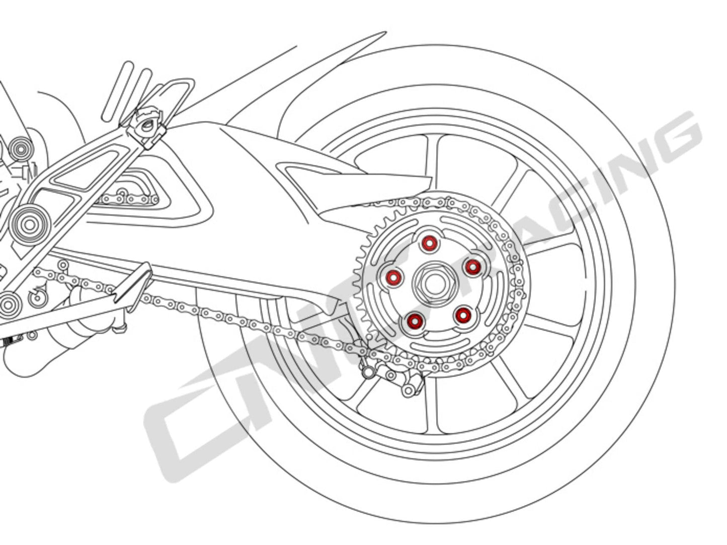 DA383 - CNC RACING Ducati / MV Agusta Rear Sprocket Nuts (M10x1.25)