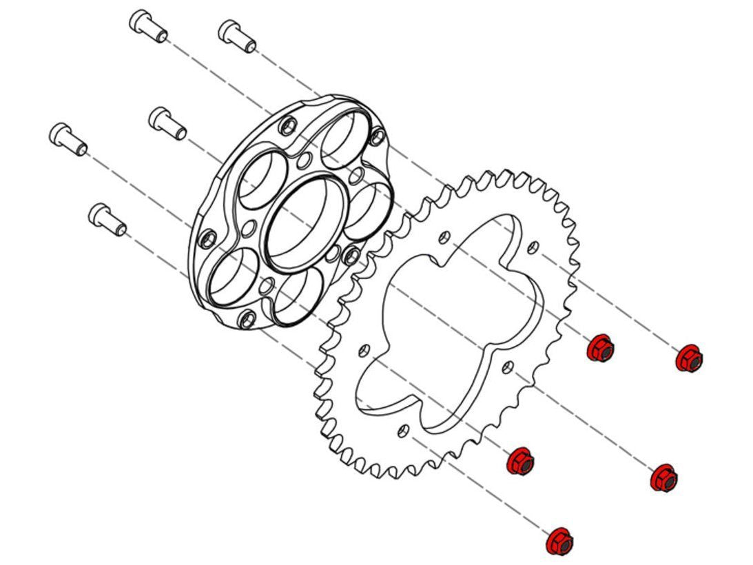DA385 - CNC RACING Ducati Gear Ring Nuts (M8x1.25)