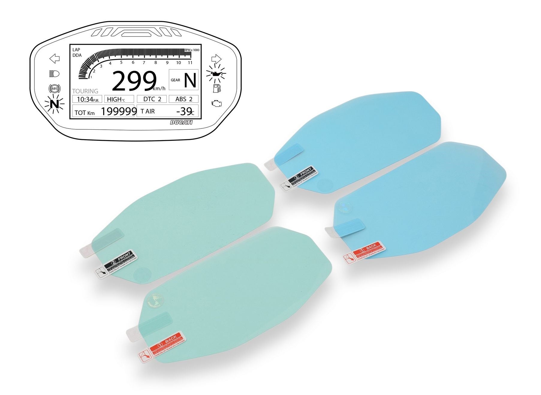 DP004 - CNC RACING Ducati Dashboard Screen Protectors kit – Accessories in the Factory Racing Motorcycle Aftermarket Accessories and Parts Online Shop
