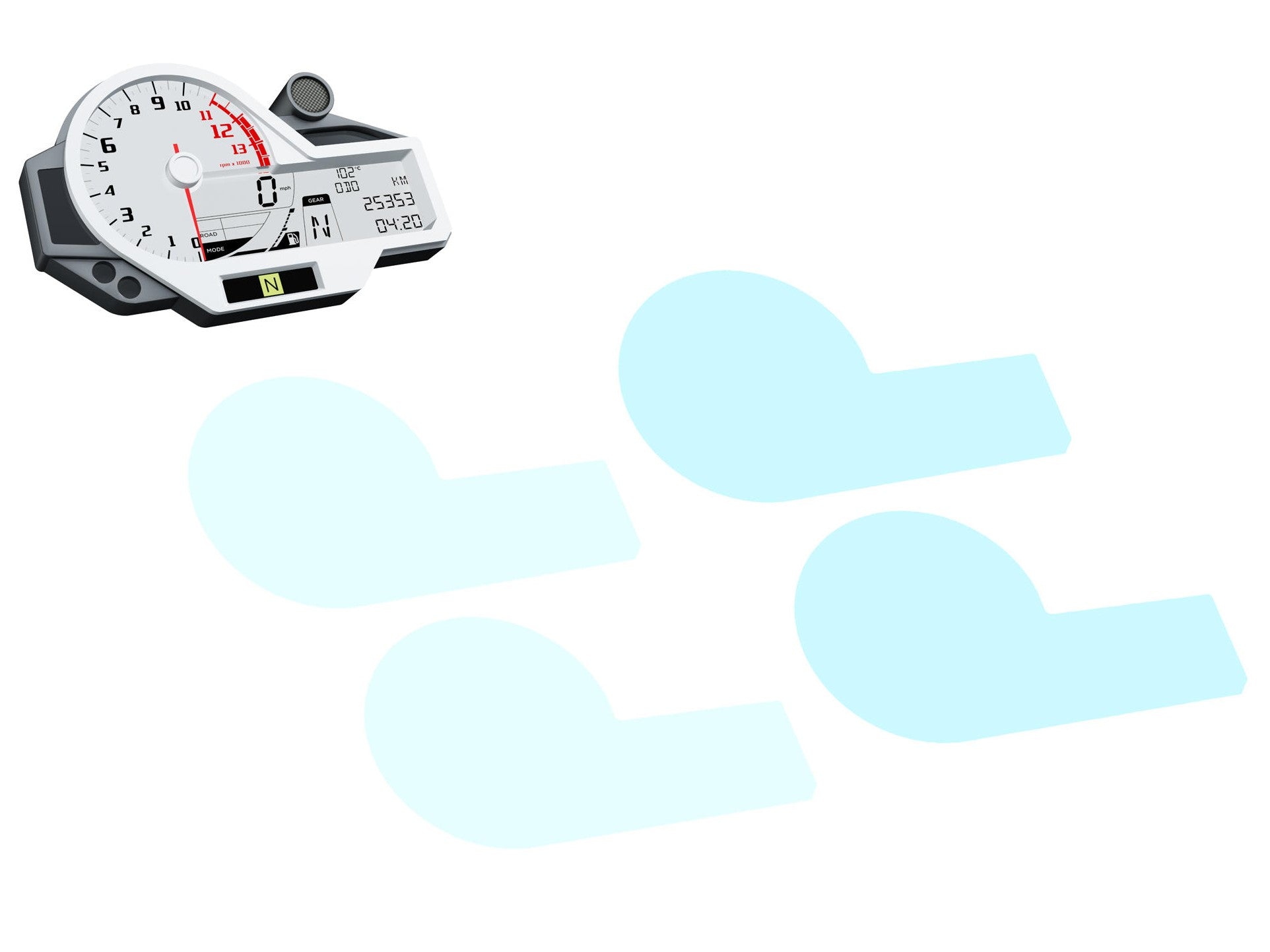 DP080 - CNC RACING BMW S1000RR / S1000R Dashboard Screen Protectors kit – Accessories in the Factory Racing Motorcycle Aftermarket Accessories and Parts Online Shop