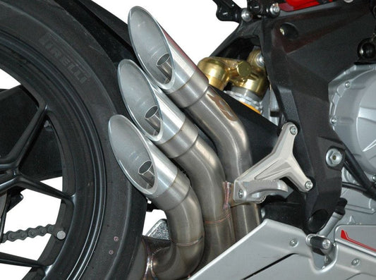 QD EXHAUST MV Agusta F3 (2012+) Triple Slip-on Exhaust "Power Gun" (silver; EU homologated) – Accessories in the 2WheelsHero Motorcycle Aftermarket Accessories and Parts Online Shop