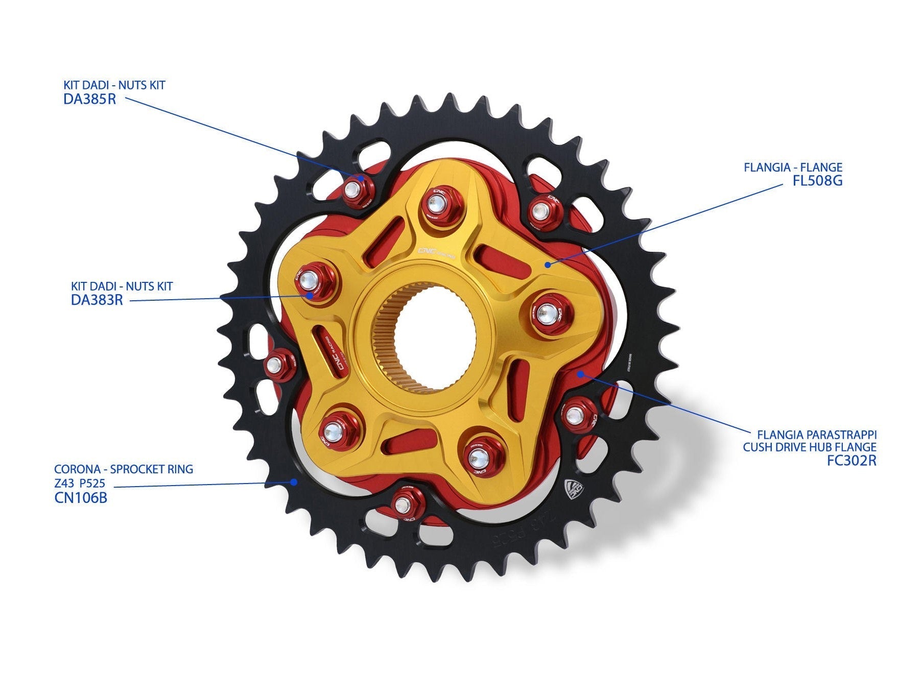 CNC RACING FC302 MV Agusta Cush Drive Hub Flange – Accessories in the Factory Racing Motorcycle Aftermarket Accessories and Parts Online Shop