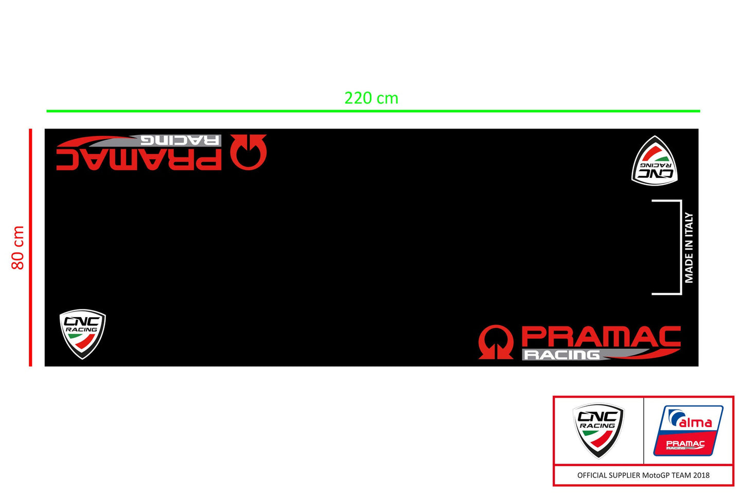 CNC RACING GA003PR Garage Carpet (220 x 80 cm; Pramac Racing Limited Edition)
