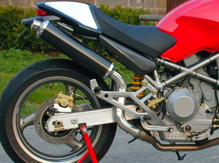 SPARK GDU0812 Ducati Monster High Position Dual Slip-on Exhaust "Round" (carbon; EU homologated)