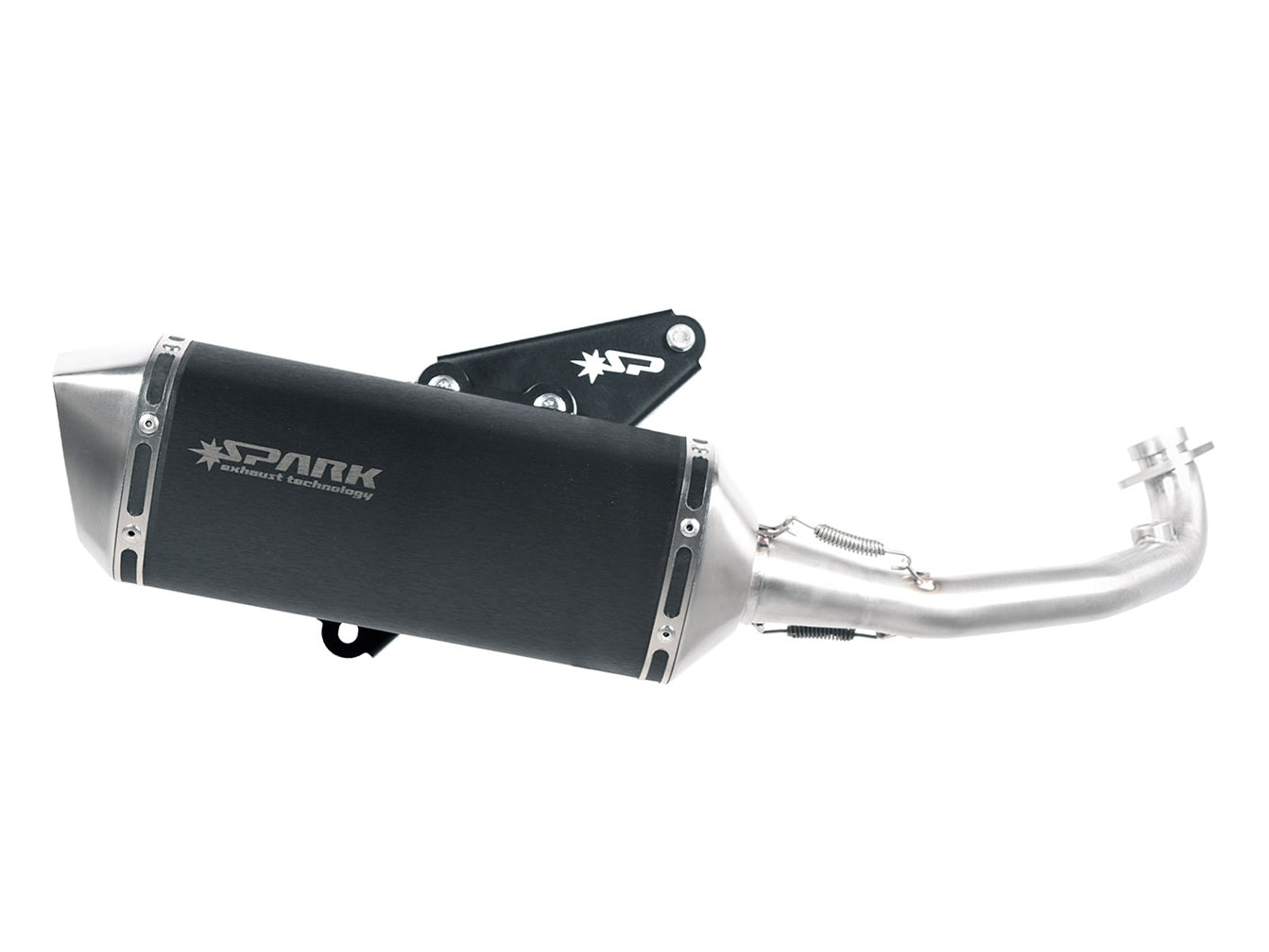 SPARK GPI8802 Vespa GTS 125 / 250 / 300 (05/16) Dark Style Slip-on Exhaust "Force" (EU Homologated)