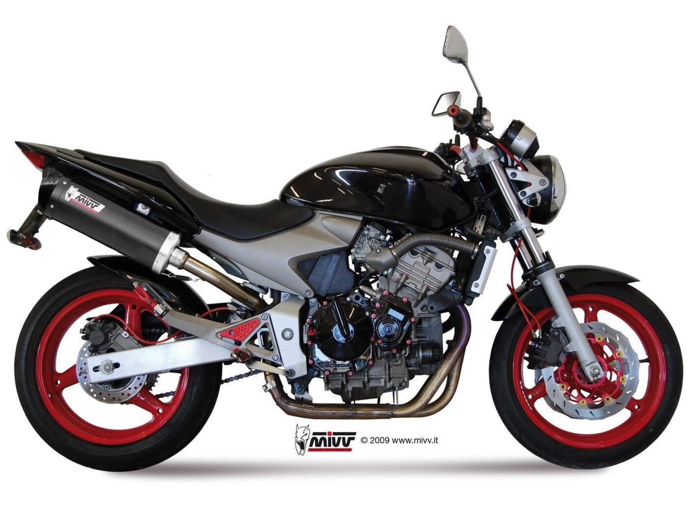 MIVV H.020 HONDA Hornet 600 ( 2003 / 06 ) Slip on Exhaust "Oval" (carbon + cap; approved) – Accessories in the 2WheelsHero Motorcycle Aftermarket Accessories and Parts Online Shop